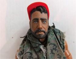 12" ARTICULATED GI JOE TYPE ACTION CENTURY TOYS DOLL, BEARD, FATIGUES, HAT